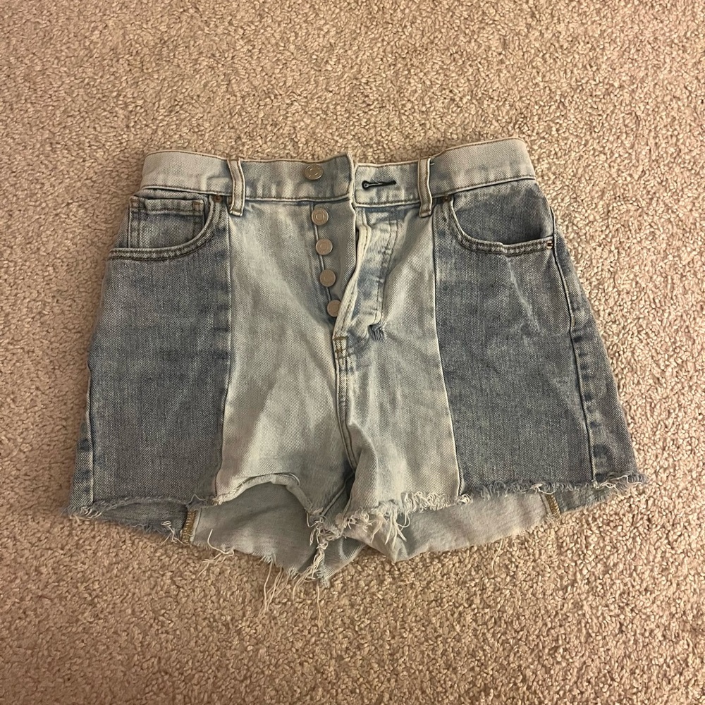 PacSun Two-Tone High Waisted Jean Shorts